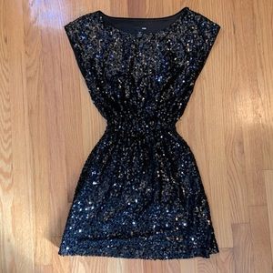 Sequin Black Mini Dress